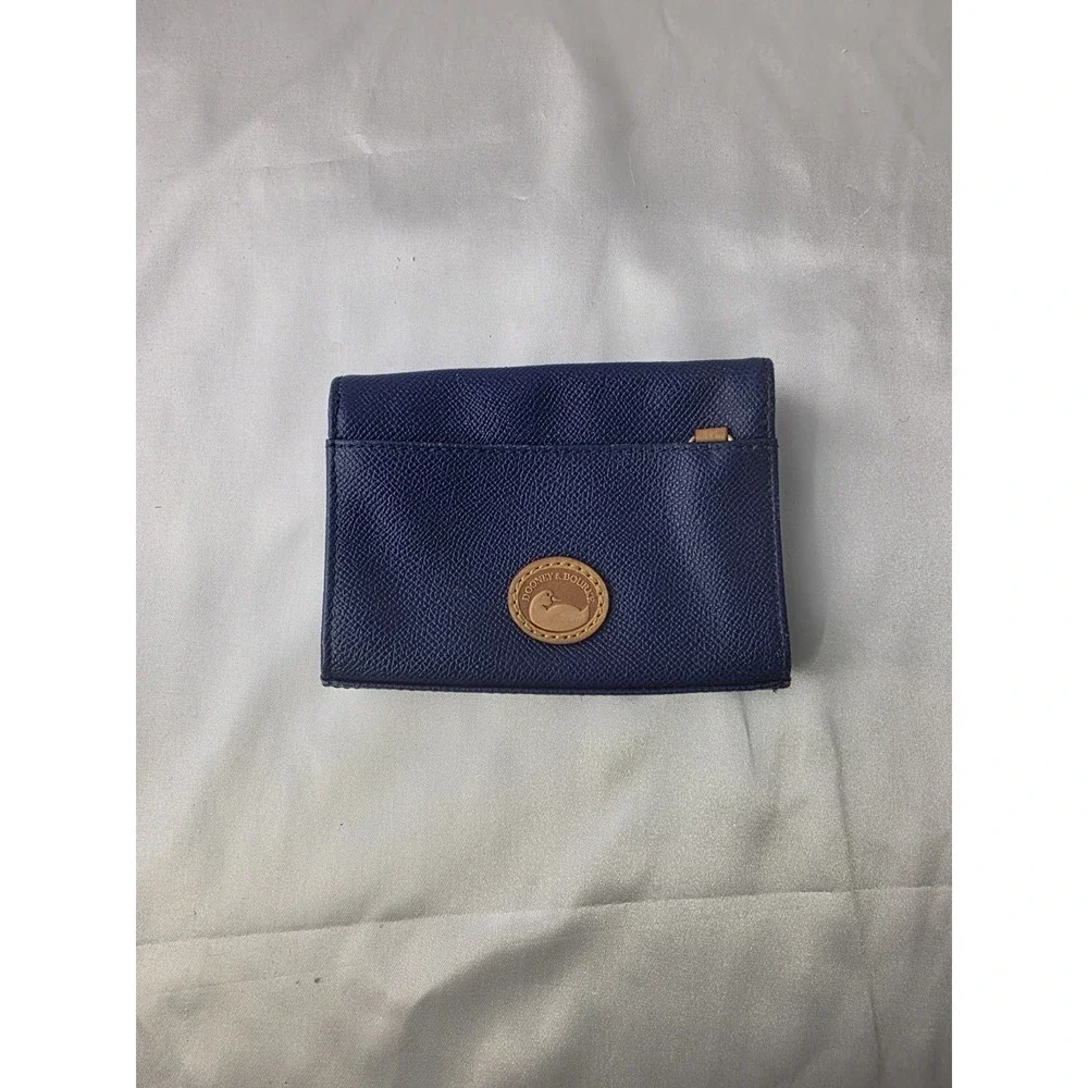 Vintage Dooney‎ & Bourke Blue Leather Wristlet Clutch Wallet